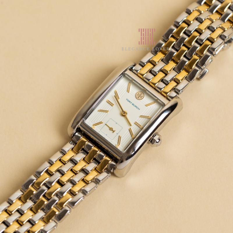 Tory Burch Eleanor White Dial Two Tone Steel Strap Watch for Women - TBW1070