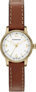  Shop Authentic Burberry The Utilitarian White Dial Brown Leather Strap Watch for Women - BU7865 - Luxxuri