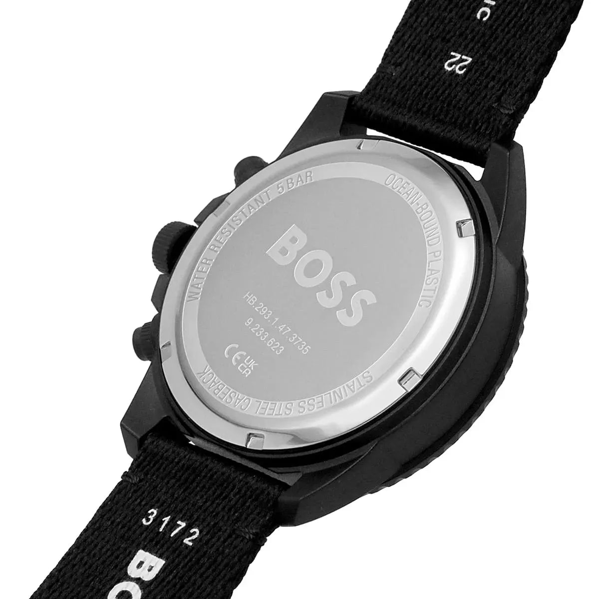  Shop Authentic Hugo Boss Admiral Chronograph Black Dial Black Nylon Strap Watch for Men - 1513918 - Luxxuri