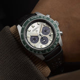  Shop Authentic Seiko Prospex Speedtimer Solar Chronograph Ivory Dial Black Leather Strap Watch for Men - SSC943 - Luxxuri