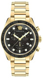  Shop Authentic Versace Greca Dome Chronograph Black Dial Gold Steel Strap Watch for Men - VE6K00523 - Luxxuri
