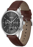  Shop Authentic Hugo Boss Avery Chronograph Grey Dial Brown Leather Strap Watch for Men - 1514155 - Luxxuri