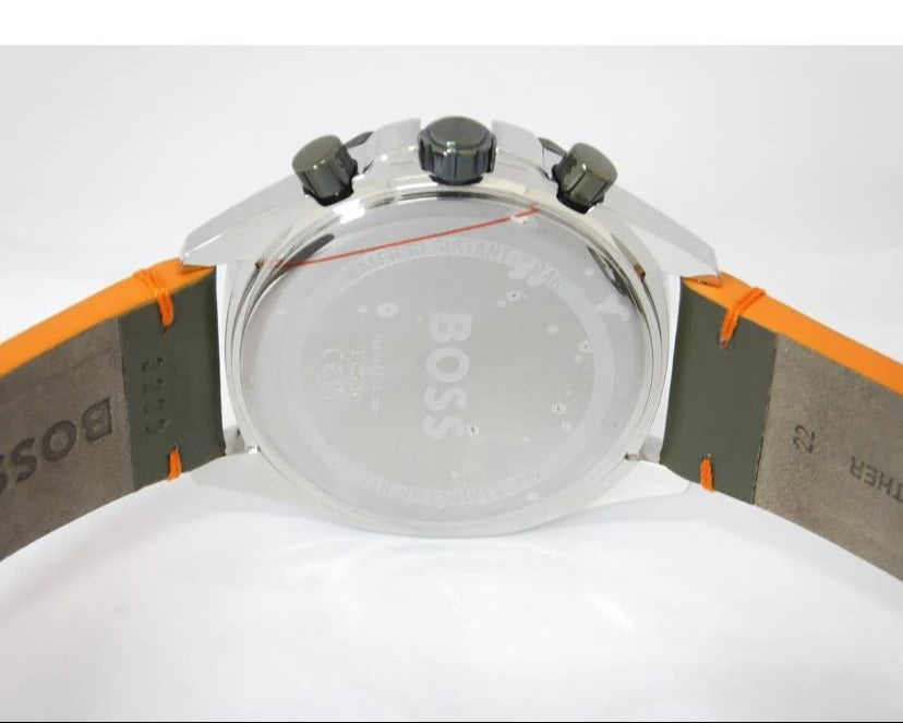  Shop Authentic Hugo Boss Cloud Chronograph Olive Green Dial Green Leather Strap Watch for Men - 1514018 - Luxxuri