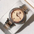  Shop Authentic Versace Reve Analog Rose Gold Dial Two Tone Steel Strap Watch for Women - VE8B00424 - Luxxuri