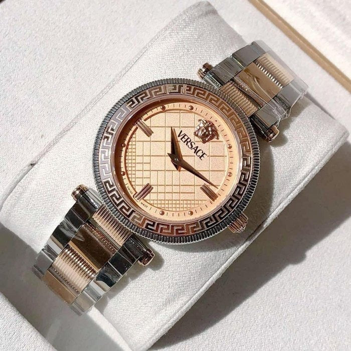  Shop Authentic Versace Reve Analog Rose Gold Dial Two Tone Steel Strap Watch for Women - VE8B00424 - Luxxuri