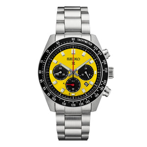  Shop Authentic Seiko Prospex Speedtimer Solar Chronograph Yellow Dial Silver Steel Strap Watch for Men - SSC929 - Luxxuri