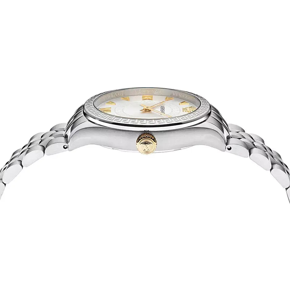 Versace Hellenyium Quartz White Dial Silver Steel Strap Watch for Women - VEHU00320