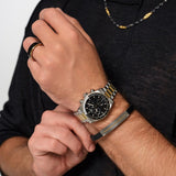 Tissot PR516 Chronograph Black Dial Two Tone Steel Strap Watch for Men - T149.417.22.051.00