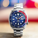  Shop Authentic Seiko Prospex PADI Special Edition Automatic Blue Dial Silver Steel Strap Watch for Men - SRPE99 - Luxxuri