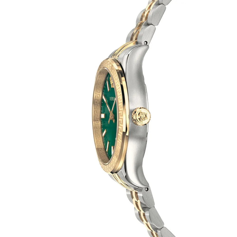  Shop Authentic Versace Hellenyium Quartz Green Dial Two Tone Steel Strap Watch for Women - VEHU00420 - Luxxuri