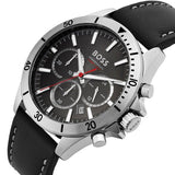  Shop Authentic Hugo Boss Troper Chronograph Black Dial Black Leather Strap Watch for Men - 1514055 - Luxxuri