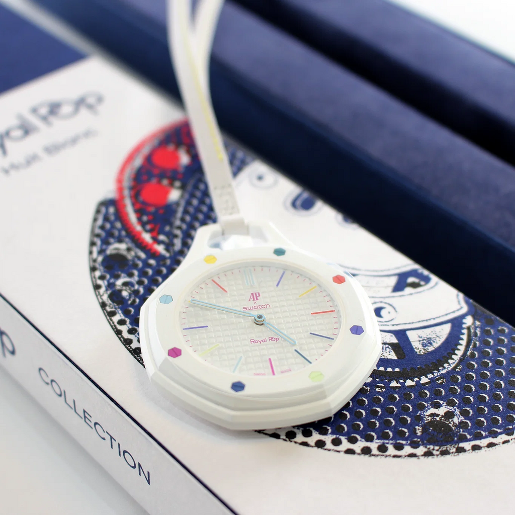 Swatch x AP Royal Pop White Dial Lanyard Watch for Men - Huit Blanc