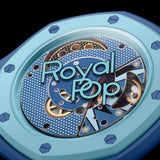 Swatch Royal Pop Blue Dial Blue Leather Strap Watch for Men - Lan Ba
