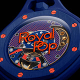 Swatch Royal Pop Blue Dial Blue Leather Strap Watch for Men - Orenji Hachi