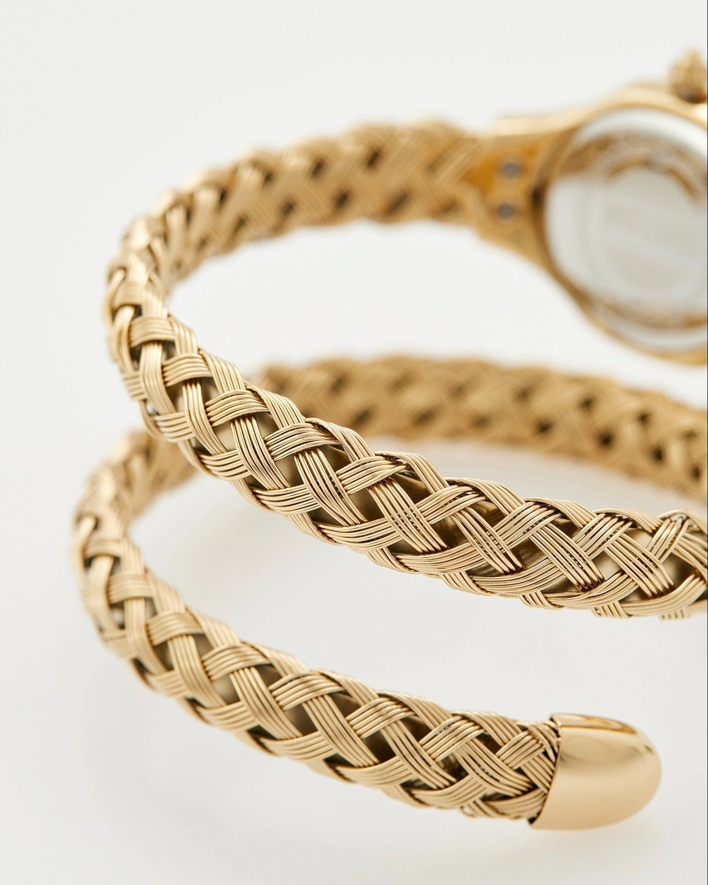 Just Cavalli Twined Green Dial Gold Steel Strap Watch for Women - JC1L305M0035