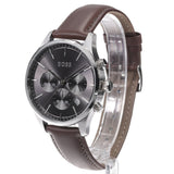  Shop Authentic Hugo Boss Avery Chronograph Grey Dial Brown Leather Strap Watch for Men - 1514155 - Luxxuri