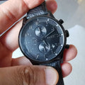  Shop Authentic Hugo Boss Aeroliner Chronograph Black Dial Black Leather Strap Watch for Men - 1512567 - Luxxuri