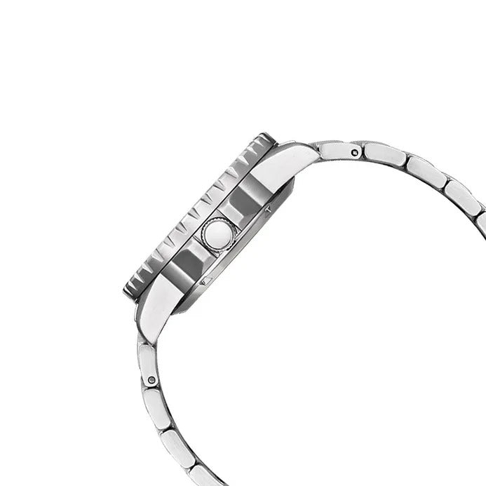 Citizen Mechanical Automatic Orange Dial Silver Steel Strap Watch for Men - NJ0128-80X