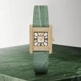  Shop Authentic Emporio Armani Classic White Dial Green Leather Strap Watch for Women - AR11661 - Luxxuri