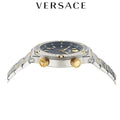  Shop Authentic Versace Greca Logo Diver Quartz Black Dial Two Tone Steel Strap Watch for Men - VE8G00424 - Luxxuri