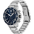  Shop Authentic Emporio Armani World Explorer Chronograph Blue Dial Silver Steel Strap Watch for Men - AR11681 - Luxxuri