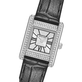  Shop Authentic Emporio Armani Classic Crystals Silver Dial Black Leather Strap Watch for Women - AR11660 - Luxxuri