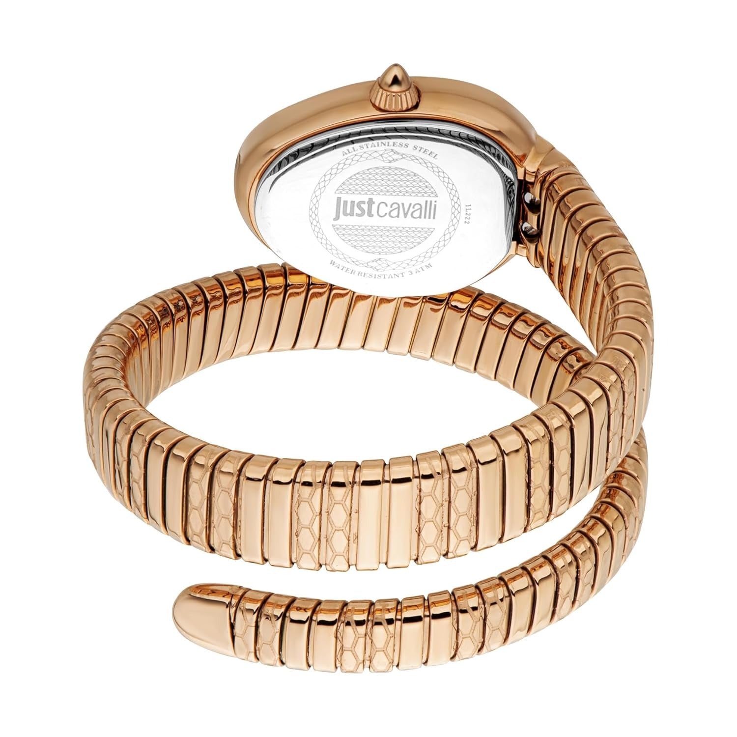 Just Cavalli Aversa Silver Dial Rose Gold Steel Strap Watch for Women - JC1L222M0045