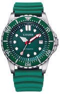 Citizen Mechanical Automatic Green Dial Green Rubber Strap Watch for Men - NJ0129-10X