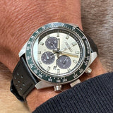  Shop Authentic Seiko Prospex Speedtimer Solar Chronograph Ivory Dial Black Leather Strap Watch for Men - SSC943 - Luxxuri