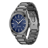 Hugo Boss Strike Blue Dial Gunmetal Grey Steel Strap Watch for Men - 1514175