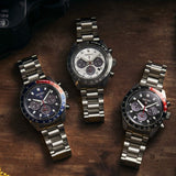  Shop Authentic Seiko Prospex Speedtimer Solar Chronograph Black Dial Silver Steel Strap Watch for Men - SSC915 - Luxxuri