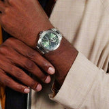  Shop Authentic Hugo Boss Troper Automatic Chronograph Green Dial Silver Steel Strap Watch for Men - 1514200 - Luxxuri