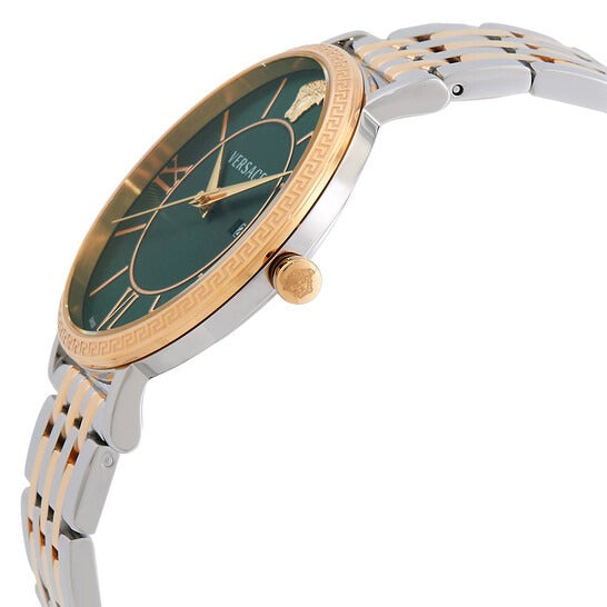  Shop Authentic Versace Daphnis Quartz Green Dial Two Tone Steel Strap Watch for Women - VEOCA0424 - Luxxuri