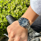  Shop Authentic Seiko Prospex Diver Scuba Automatic Blue Dial Silver Steel Strap Watch for Men - SBEJ021 - Luxxuri