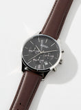  Shop Authentic Hugo Boss Avery Chronograph Grey Dial Brown Leather Strap Watch for Men - 1514155 - Luxxuri
