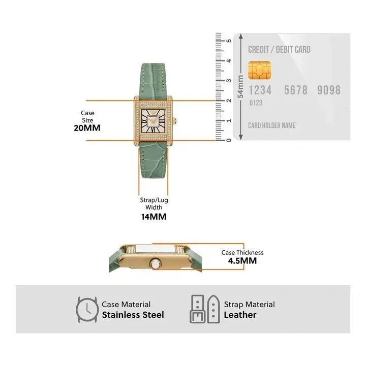  Shop Authentic Emporio Armani Classic White Dial Green Leather Strap Watch for Women - AR11661 - Luxxuri