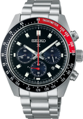 Seiko Prospex Speedtimer Solar Chronograph Black Dial Silver Steel Strap Watch for Men - SSC915