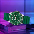 Citizen Mechanical Automatic Green Dial Green Rubber Strap Watch for Men - NJ0129-10X