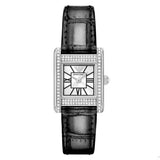  Shop Authentic Emporio Armani Classic Crystals Silver Dial Black Leather Strap Watch for Women - AR11660 - Luxxuri