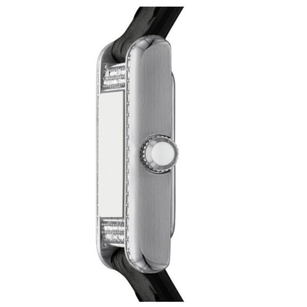  Shop Authentic Emporio Armani Classic Crystals Silver Dial Black Leather Strap Watch for Women - AR11660 - Luxxuri