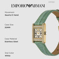  Shop Authentic Emporio Armani Classic White Dial Green Leather Strap Watch for Women - AR11661 - Luxxuri