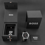  Shop Authentic Hugo Boss Troper Chronograph Black Dial Black Leather Strap Watch for Men - 1514055 - Luxxuri