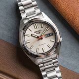  Shop Authentic Seiko 5 Sports SNXS Series Automatic Beige Dial Silver Steel Strap Watch for Men - SRPK91K1 - Luxxuri