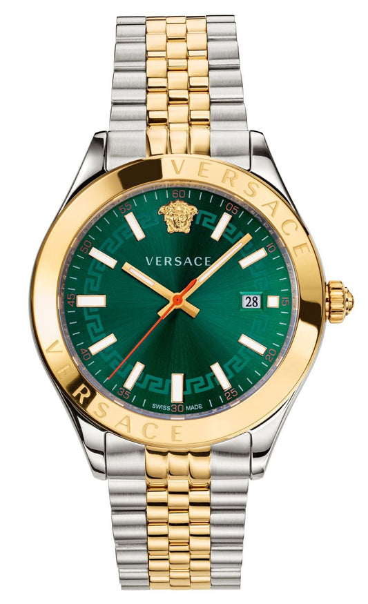  Shop Authentic Versace Hellenyium Quartz Green Dial Two Tone Steel Strap Watch for Women - VEHU00420 - Luxxuri