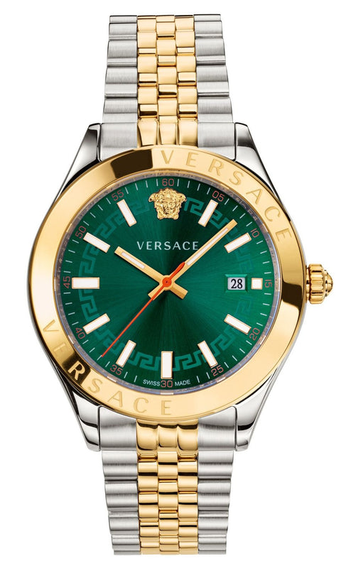  Shop Authentic Versace Hellenyium Quartz Green Dial Two Tone Steel Strap Watch for Women - VEHU00420 - Luxxuri