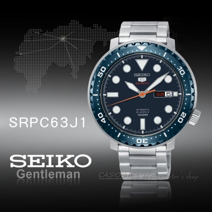  Shop Authentic Seiko 5 Sports Automatic Blue Dial Silver Steel Strap Watch for Men - SRPC63J1 - Luxxuri