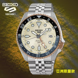  Shop Authentic Seiko 5 GMT Sport Asia Exclusive Limited Edition Off White Dial Silver Steel Strap Watch for Men - SSK046K1 - Luxxuri