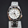  Shop Authentic Seiko 5 GMT Sport Asia Exclusive Limited Edition Off White Dial Silver Steel Strap Watch for Men - SSK046K1 - Luxxuri