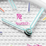 Swatch x AP Royal Pop White Dial White Leather Lanyard Watch for Men - Huit Blanc