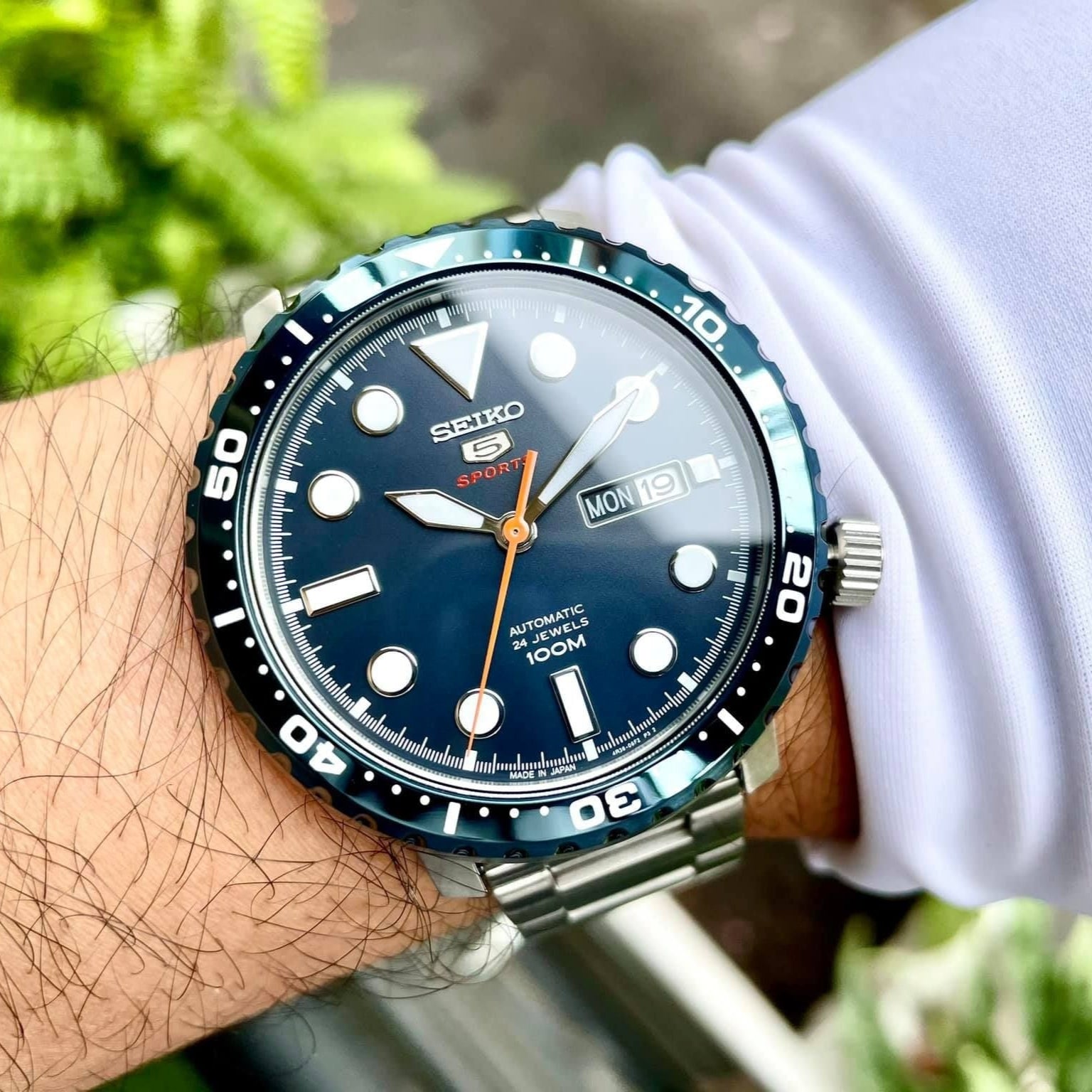  Shop Authentic Seiko 5 Sports Automatic Blue Dial Silver Steel Strap Watch for Men - SRPC63J1 - Luxxuri